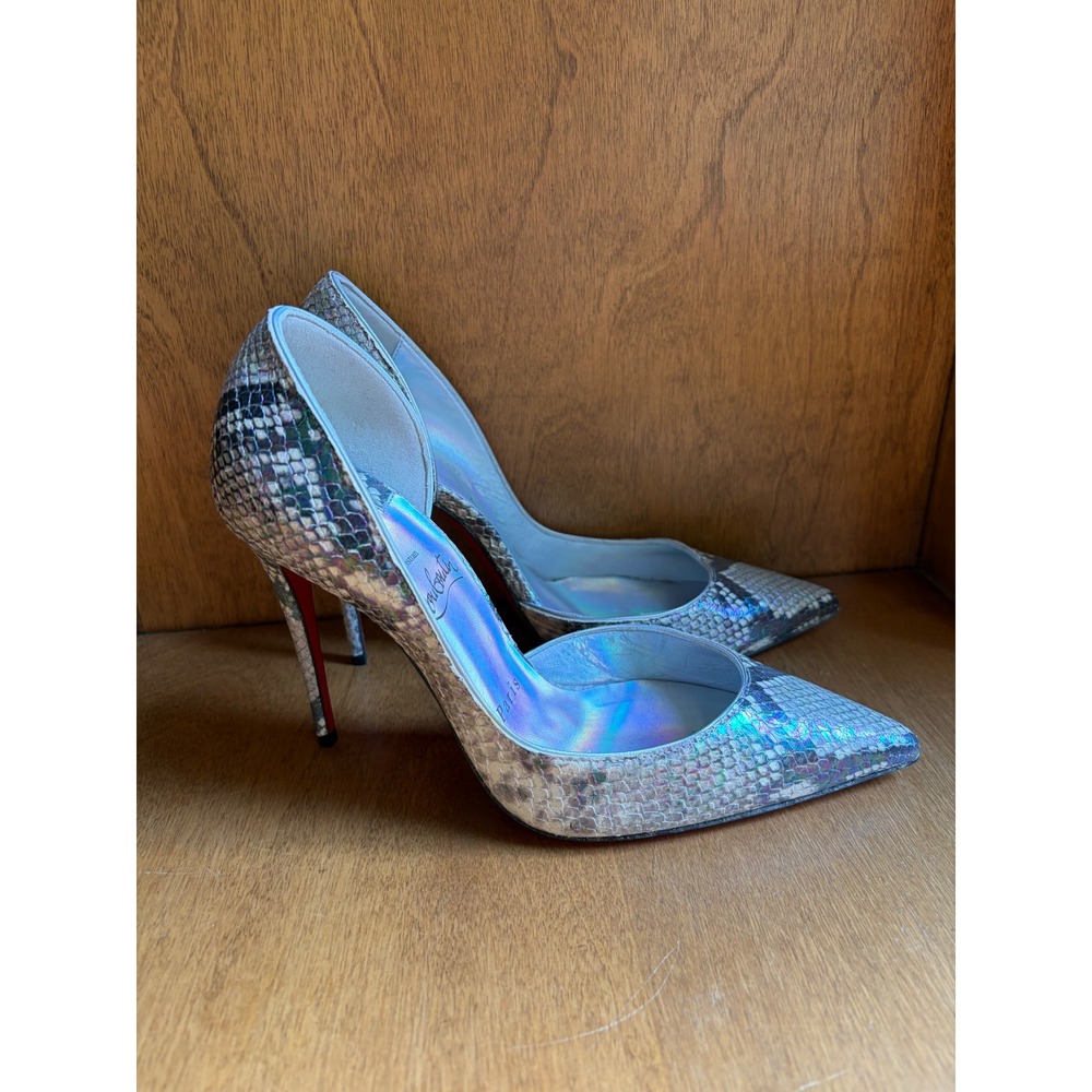 Christian Louboutin Iriza 100 Iridescent Python Pumps Roccia 36.5 1220050